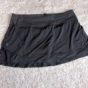 Athleta Stealth Trucool Double Layer Skort in Black, Built-In Shorts, Size XL